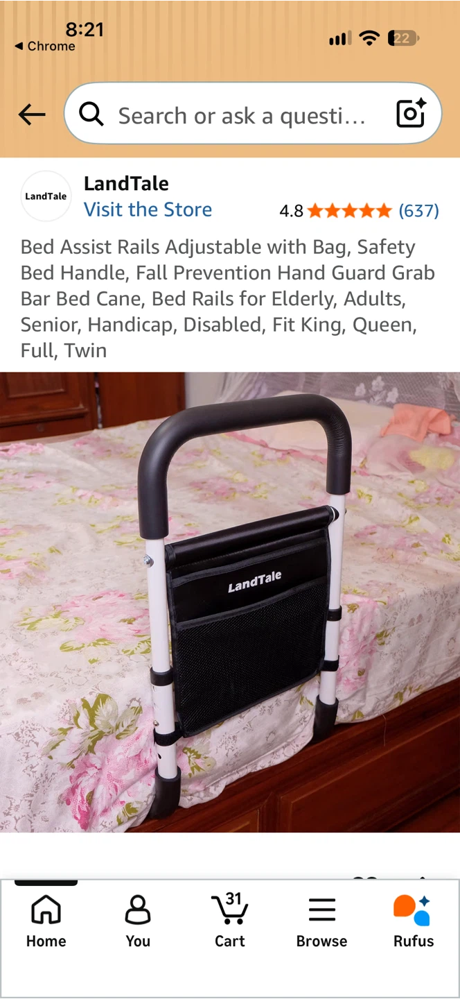 New LandTale Adjustable Bed Assist Rail - photo 3