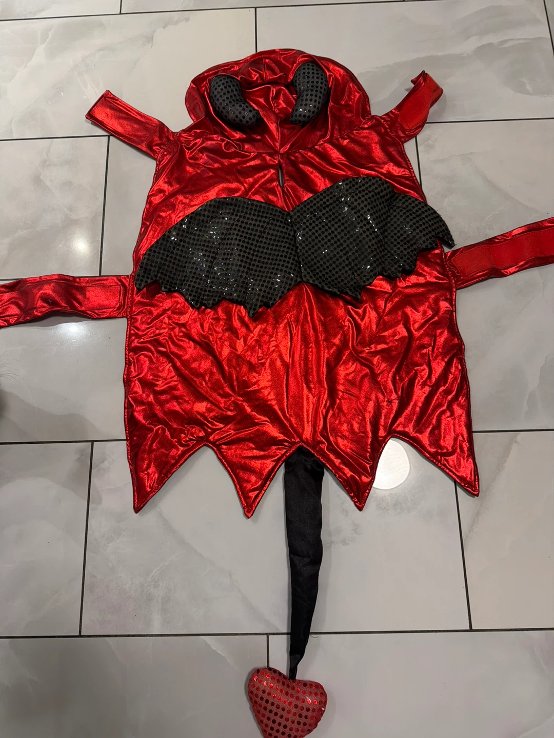 Dog Halloween Red Devil Costume Cape