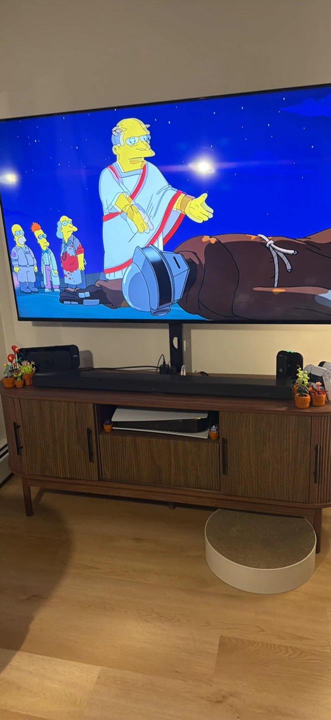 Fluted TV Stand with Mount (up to 70” tv)