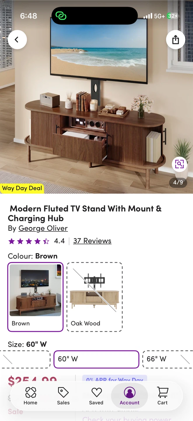 Fluted TV Stand with Mount (up to 70” tv) - photo 3