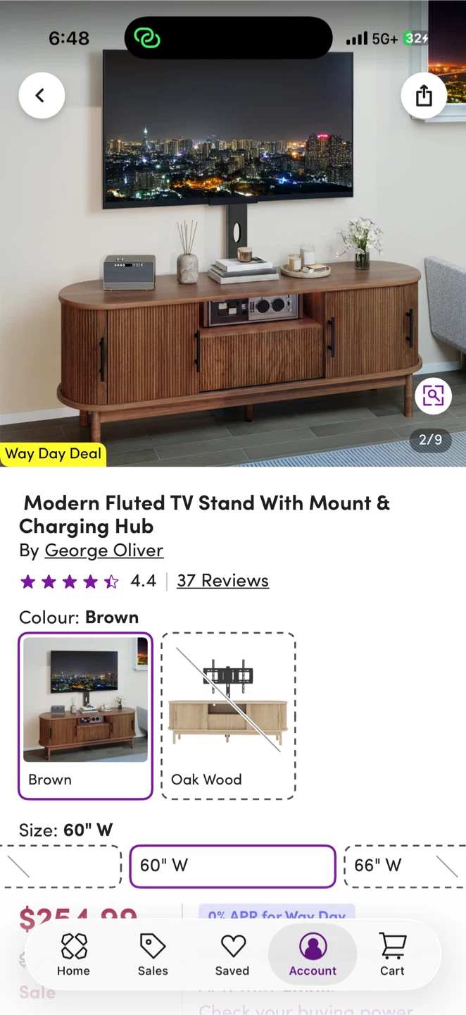 Fluted TV Stand with Mount (up to 70” tv) - photo 4
