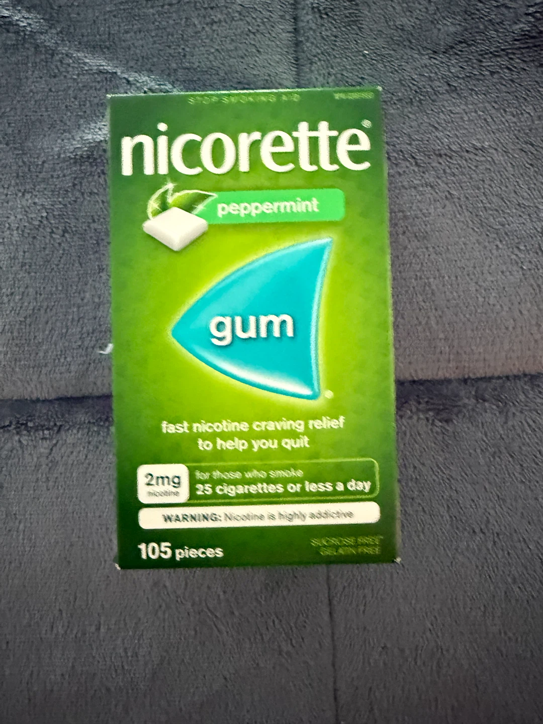 Nicorette Peppermint Gum 2mg, 105 Pieces