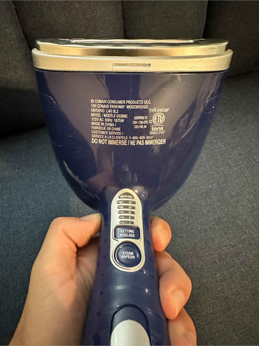 Conair Handheld Fabric Steamer GS38XC - photo 4