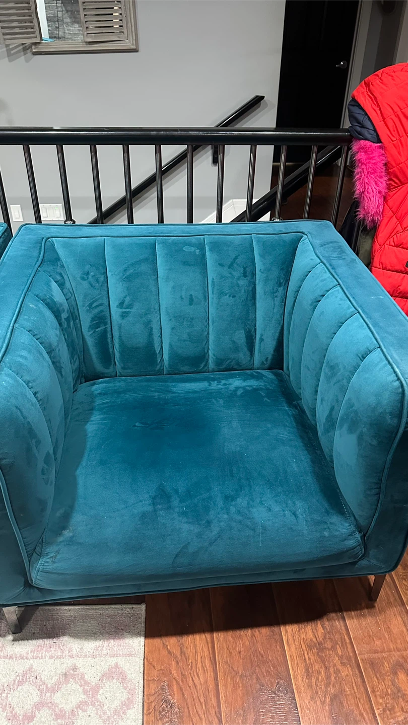 Teal Velvet Sofa - photo 3