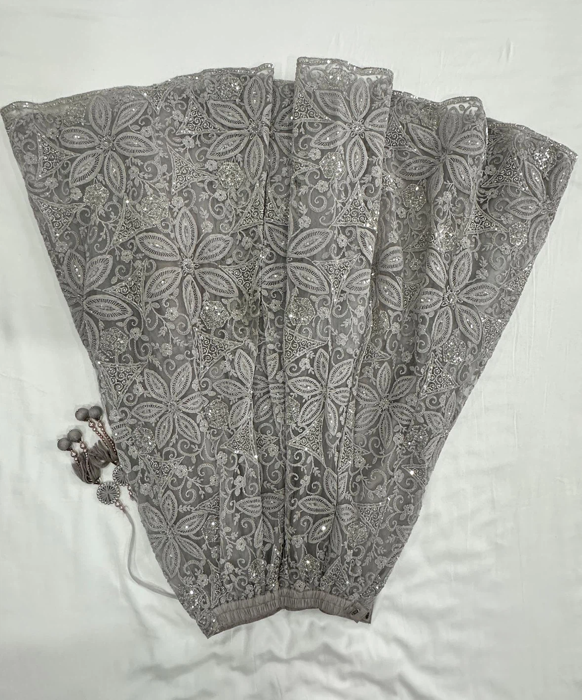 Silver Sequin Embroidered Lehenga Set - photo 5