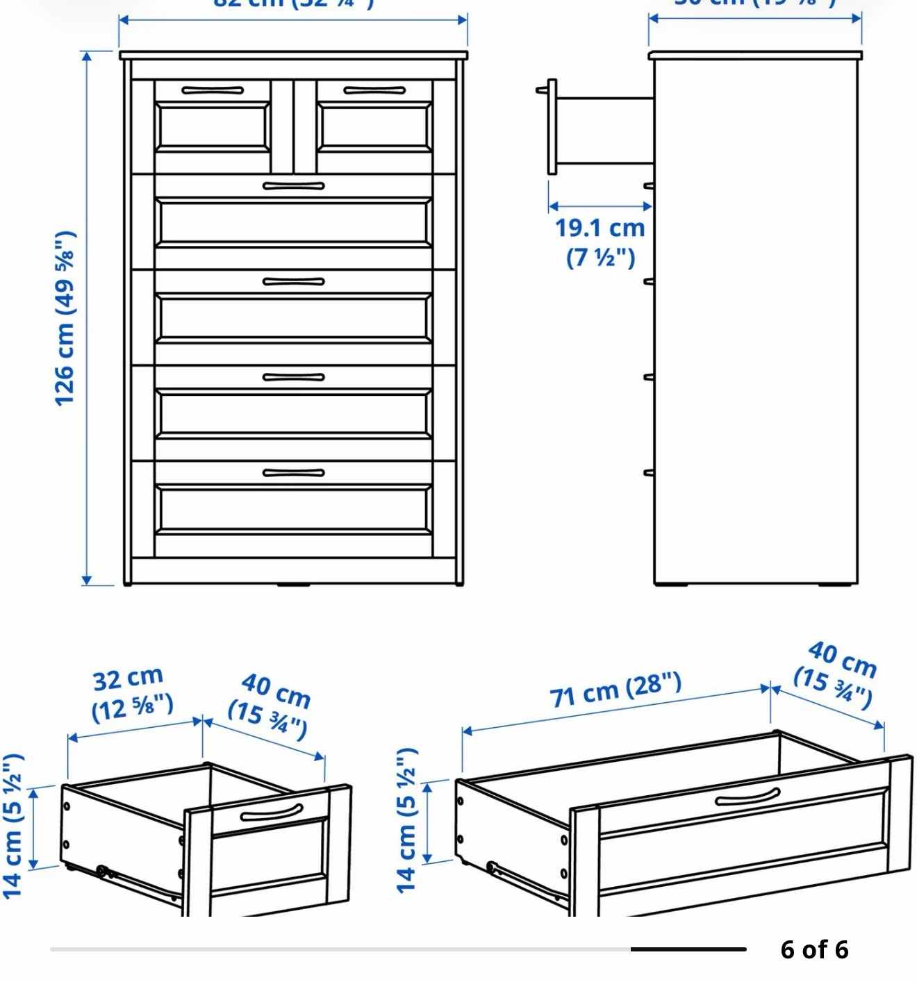 MOVING SALE - IKEA  6-drawer chest, dark brown - photo 4