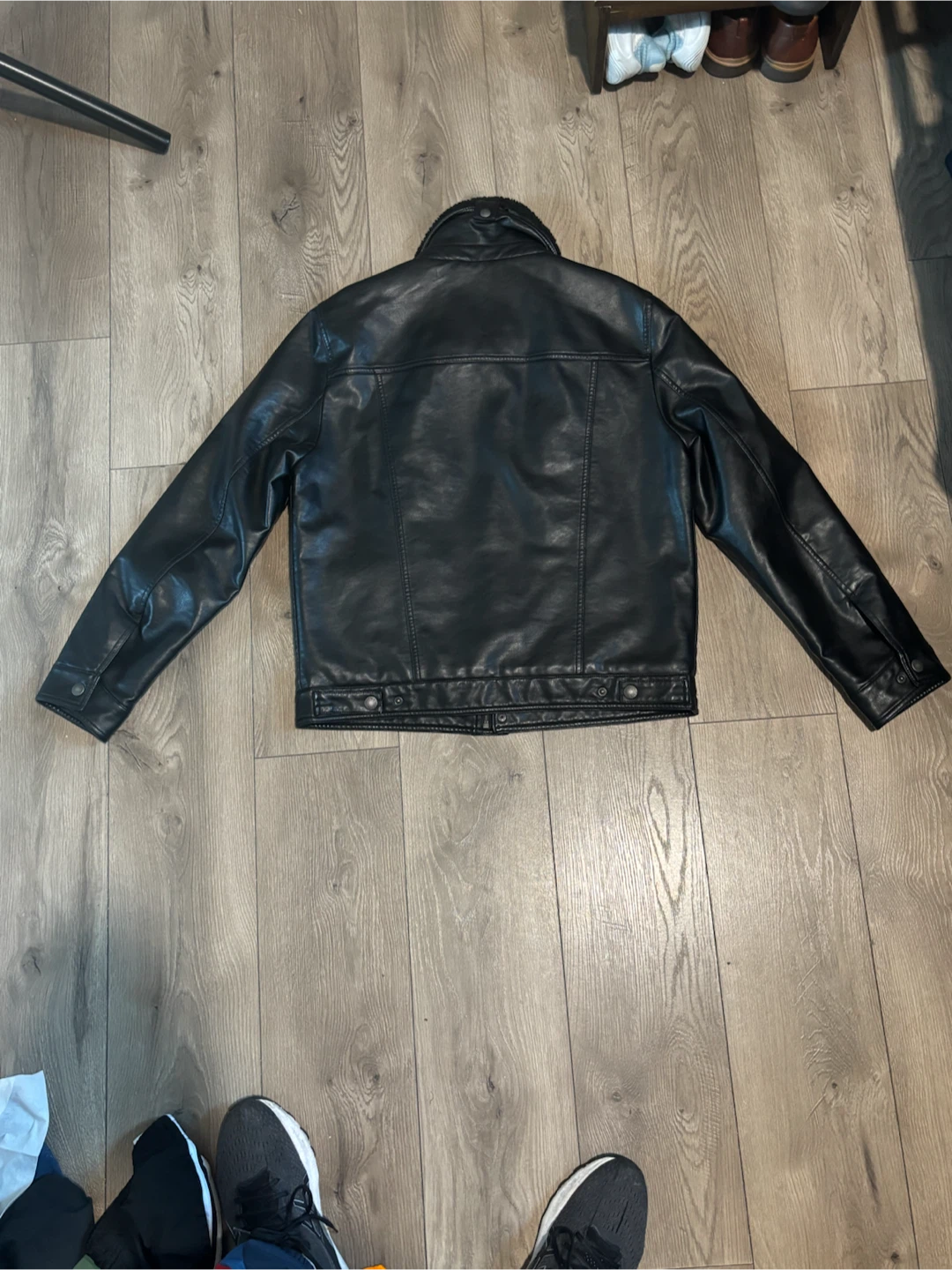 Levi's Faux Leather Sherpa Jacket - Black - photo 2