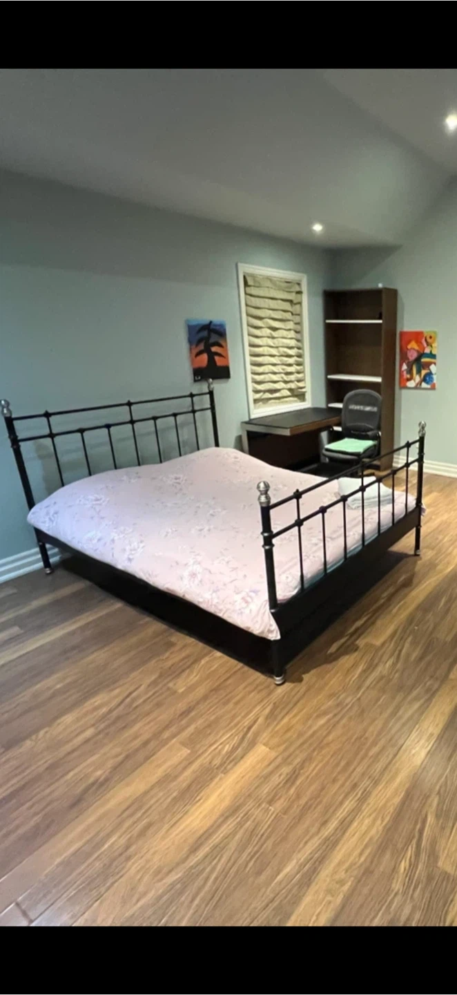 Black Metal Queen size Bed Frame - photo 2