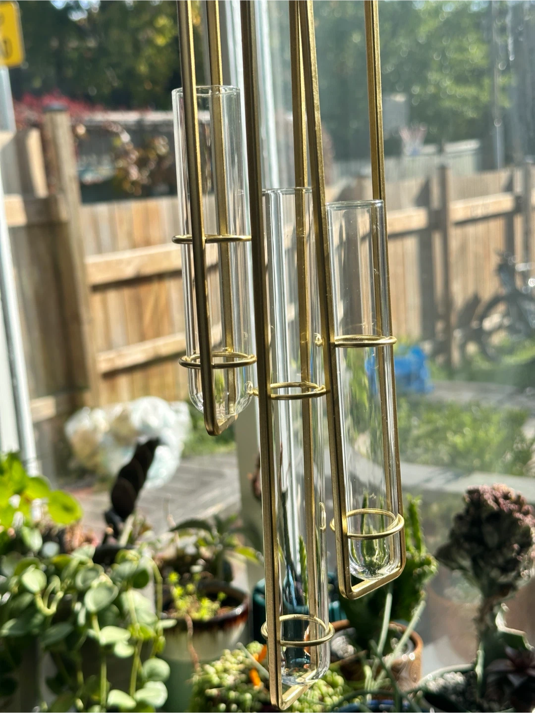 Gold Hanging Propagation Station - 3 Glass Tubes