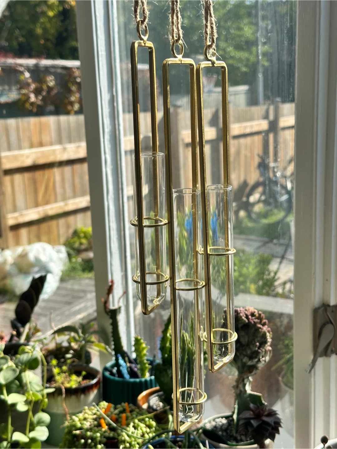 Gold Hanging Propagation Station - 3 Glass Tubes - photo 2