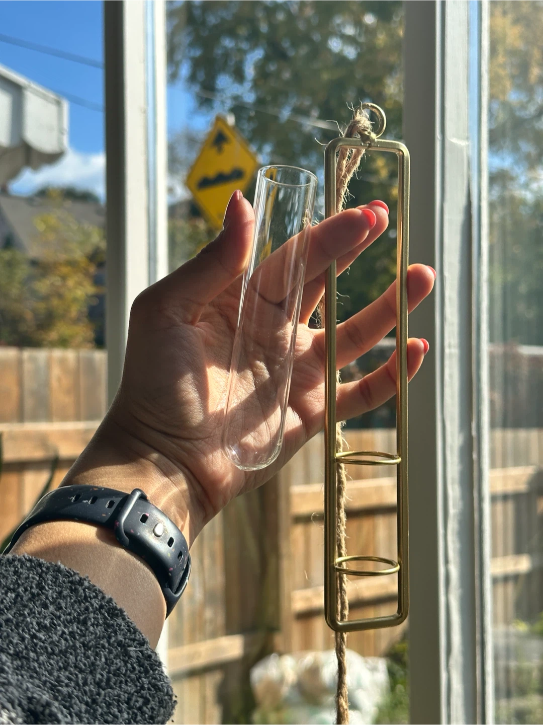 Gold Hanging Propagation Station - 3 Glass Tubes - photo 4