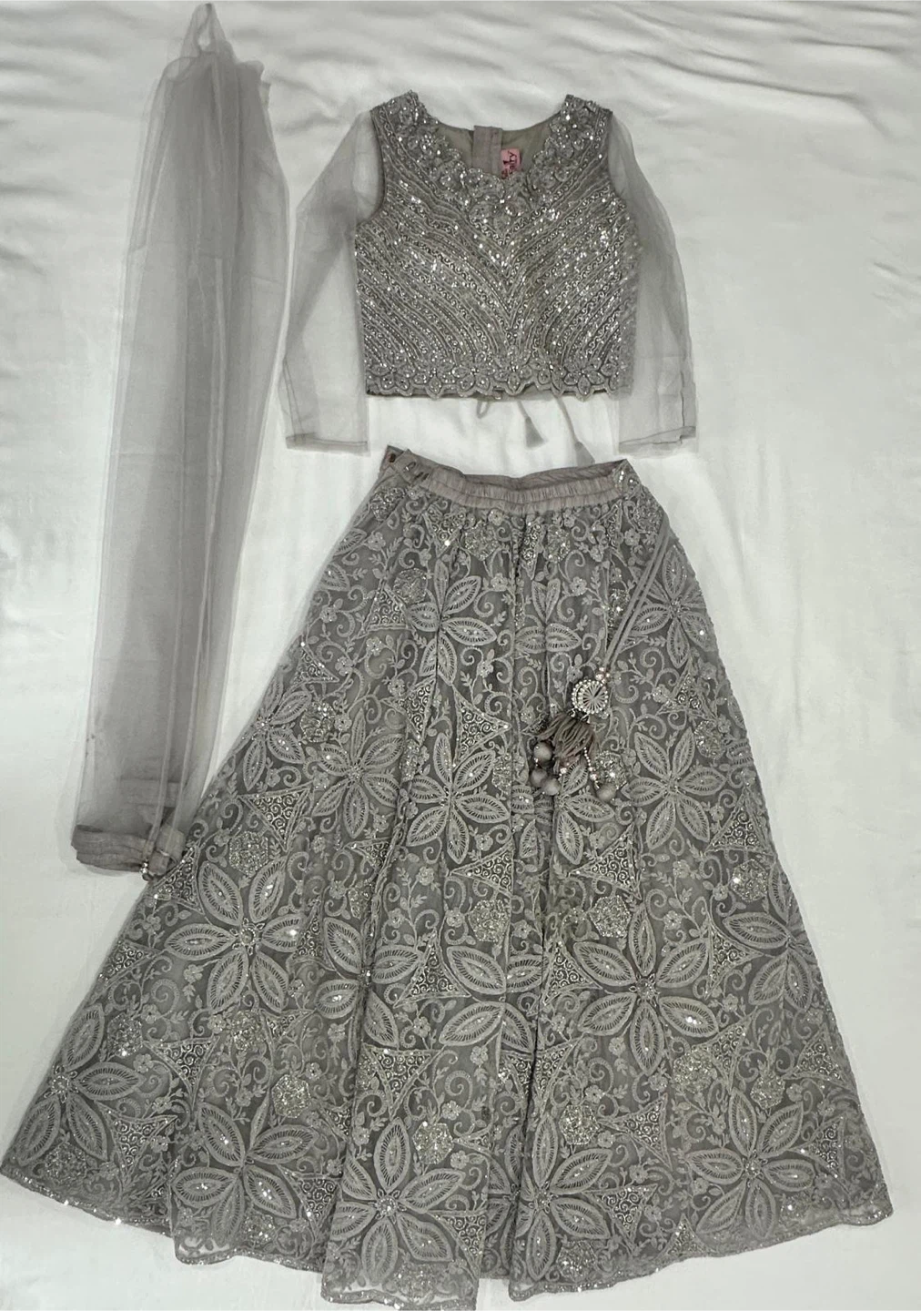 Silver Grey Lehenga Choli Set - photo 3