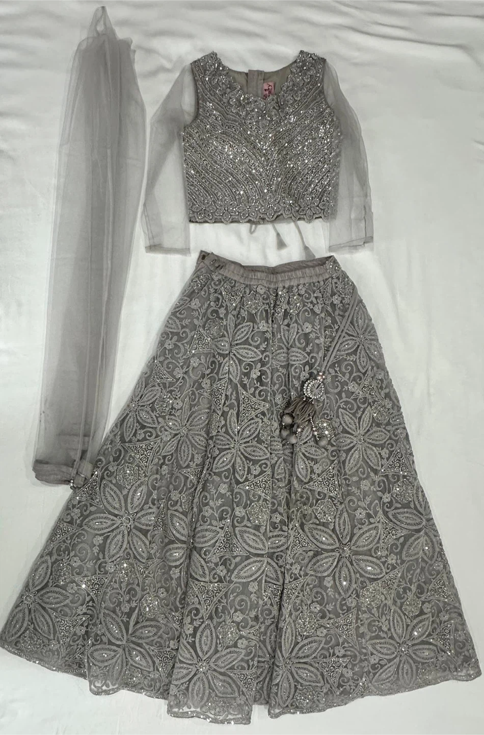 Silver Grey Lehenga Choli Set - photo 4