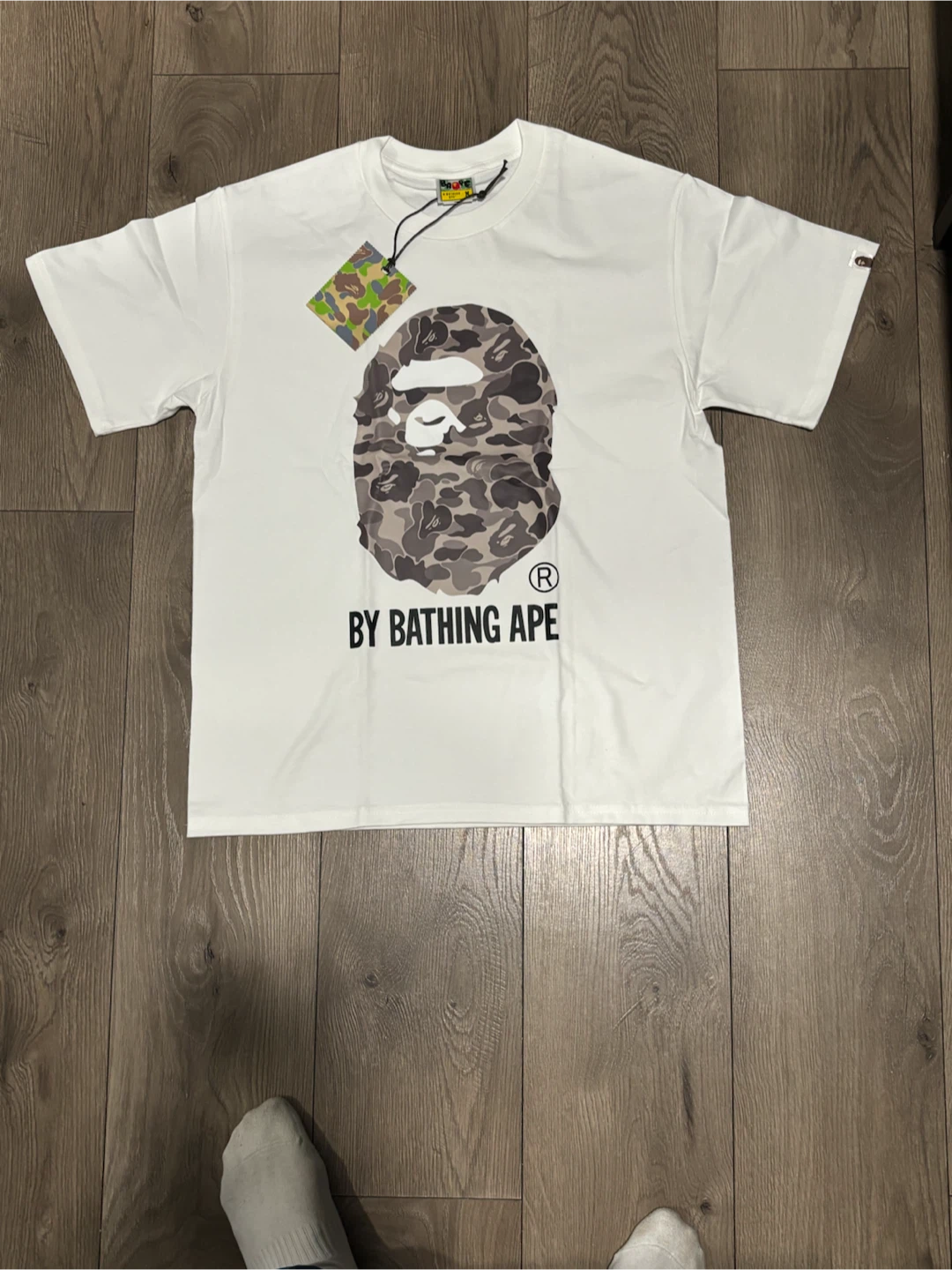 A Bathing Ape Camo Ape Head T-Shirt White - photo 2