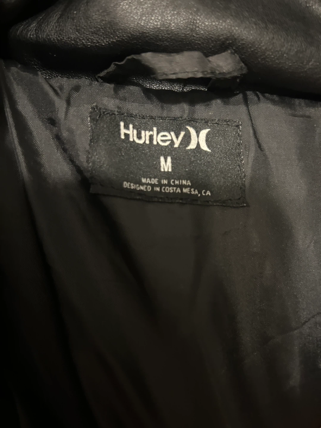 Hurley Black Faux Leather Puffer Jacket - photo 3