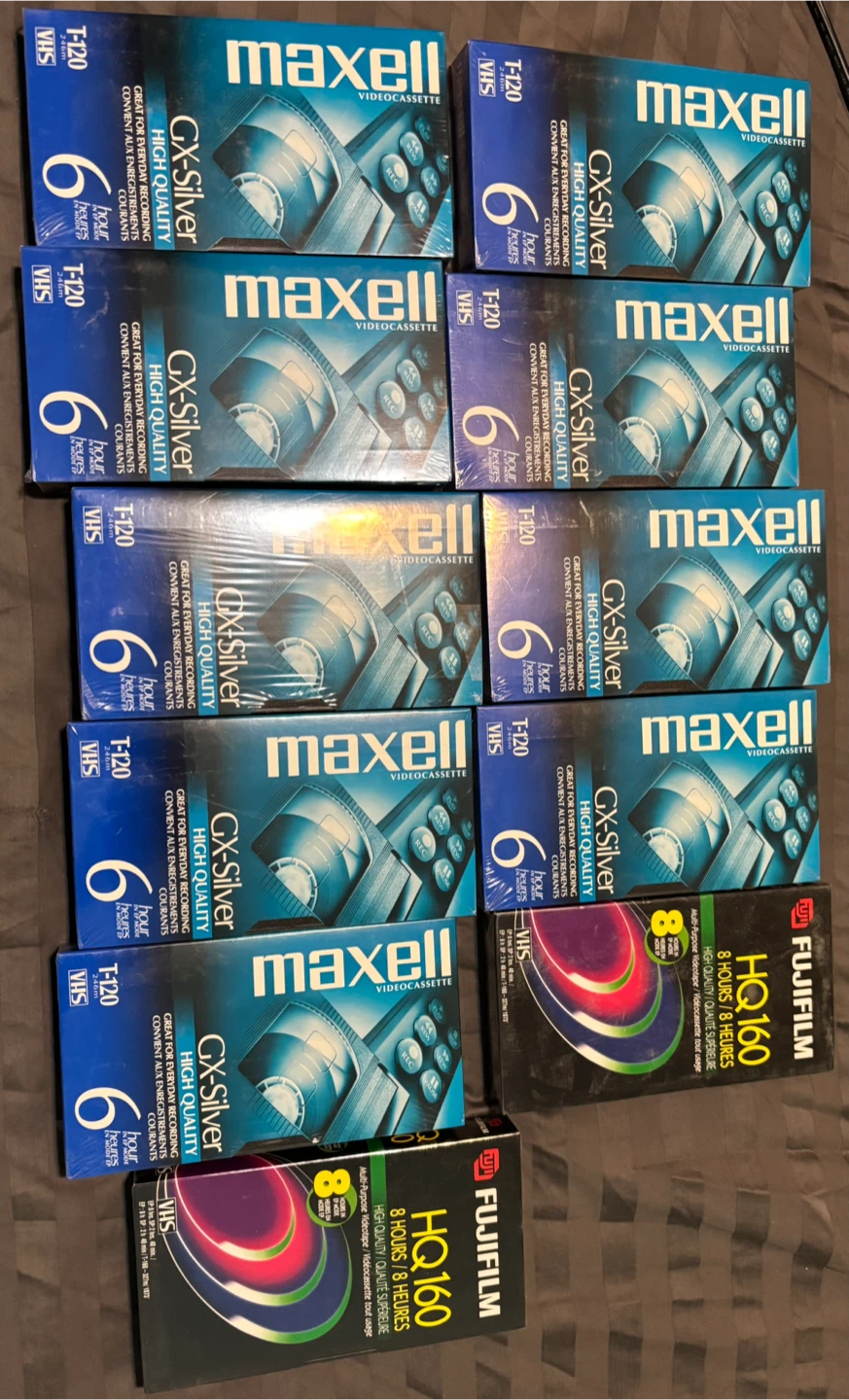 Maxell and Fujifilm VHS Tapes - 11 Pack