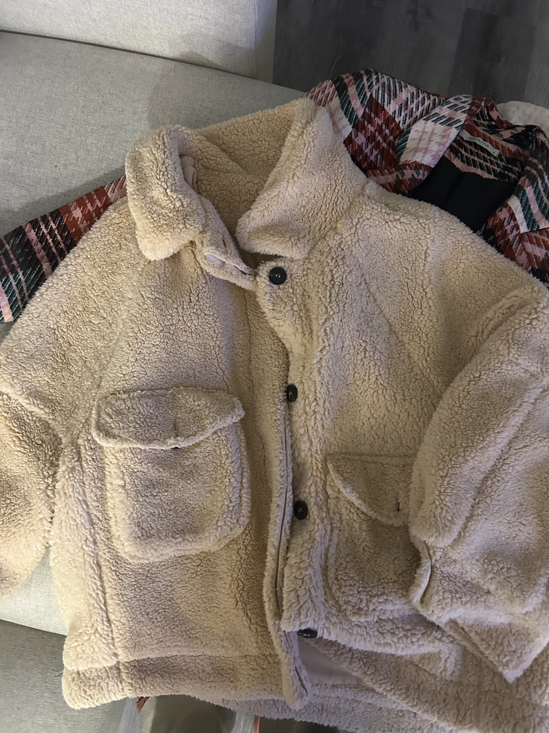 Cream Sherpa Jacket
