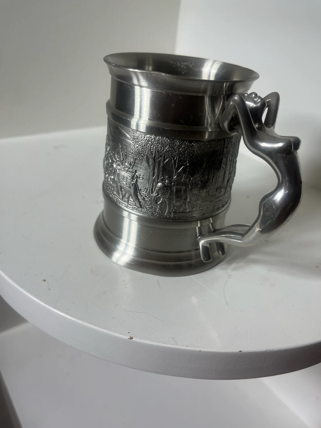 Vintage Thai Elephant Pewter Tankard