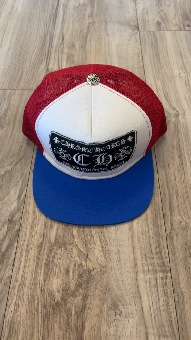 Chrome Hearts Trucker Hat Red White Blue