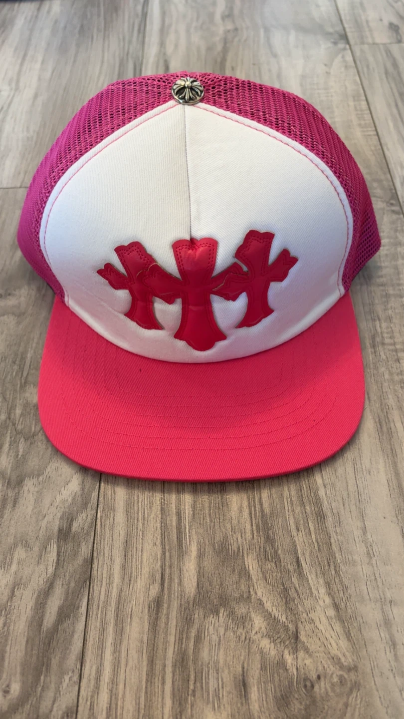 Chrome Hearts Pink and White Trucker Hat