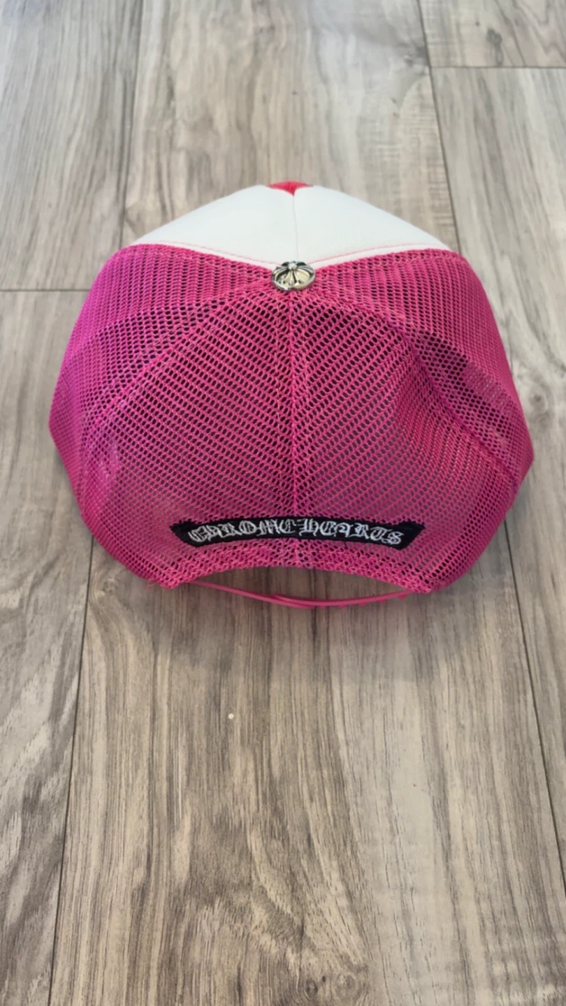 Chrome Hearts Pink and White Trucker Hat - photo 3