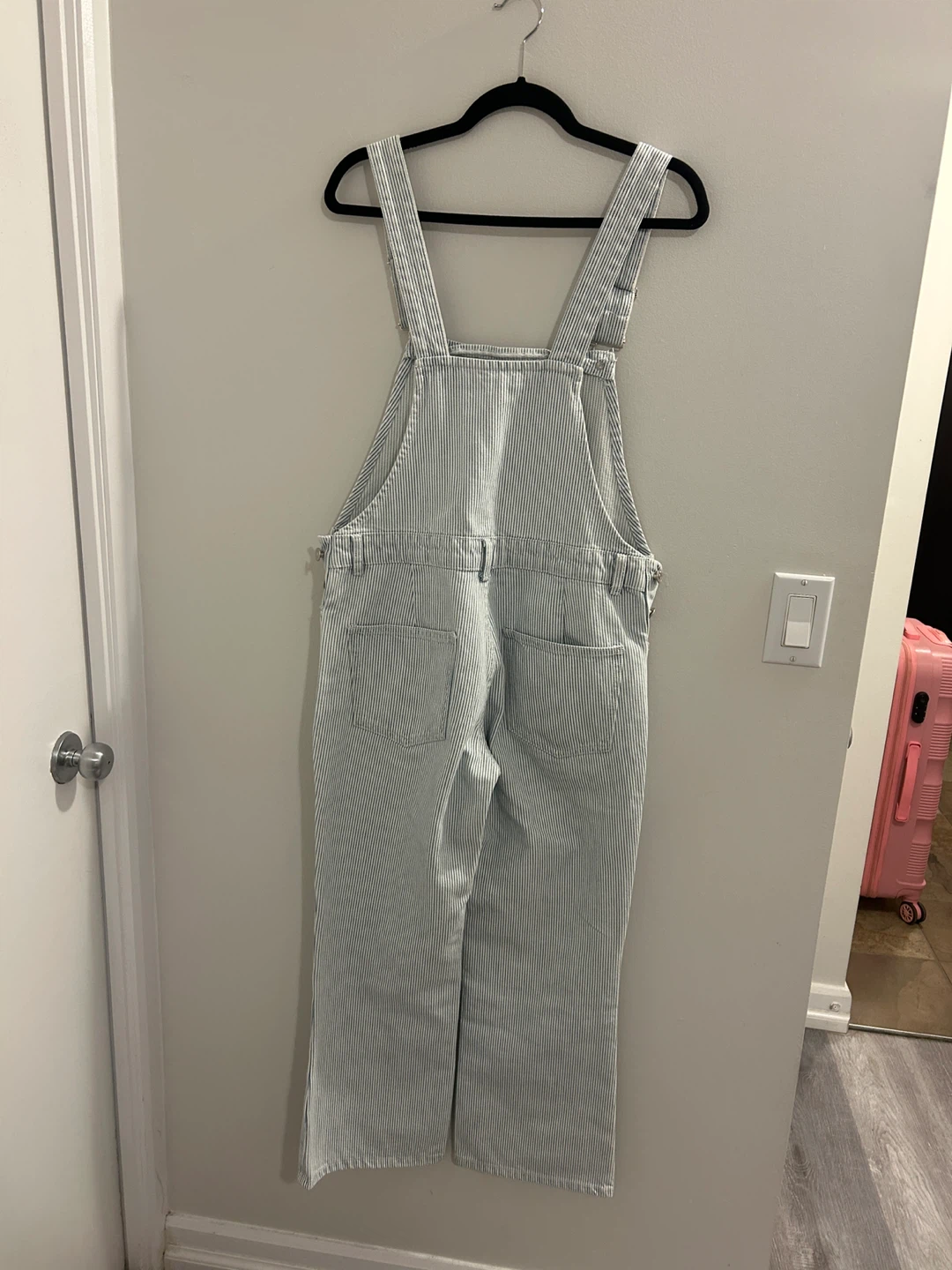 Zara Striped Denim Overalls