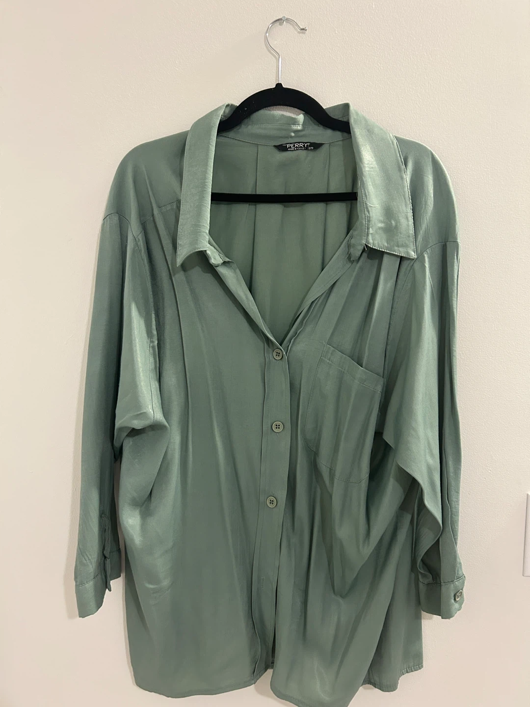 Sage Green Long Sleeve Button Down Shirt