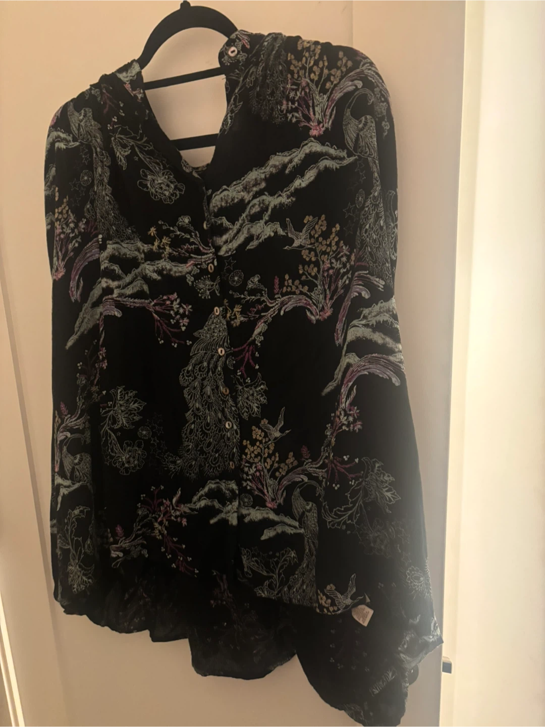 Free People Floral Long Sleeve Button-Down Shirt