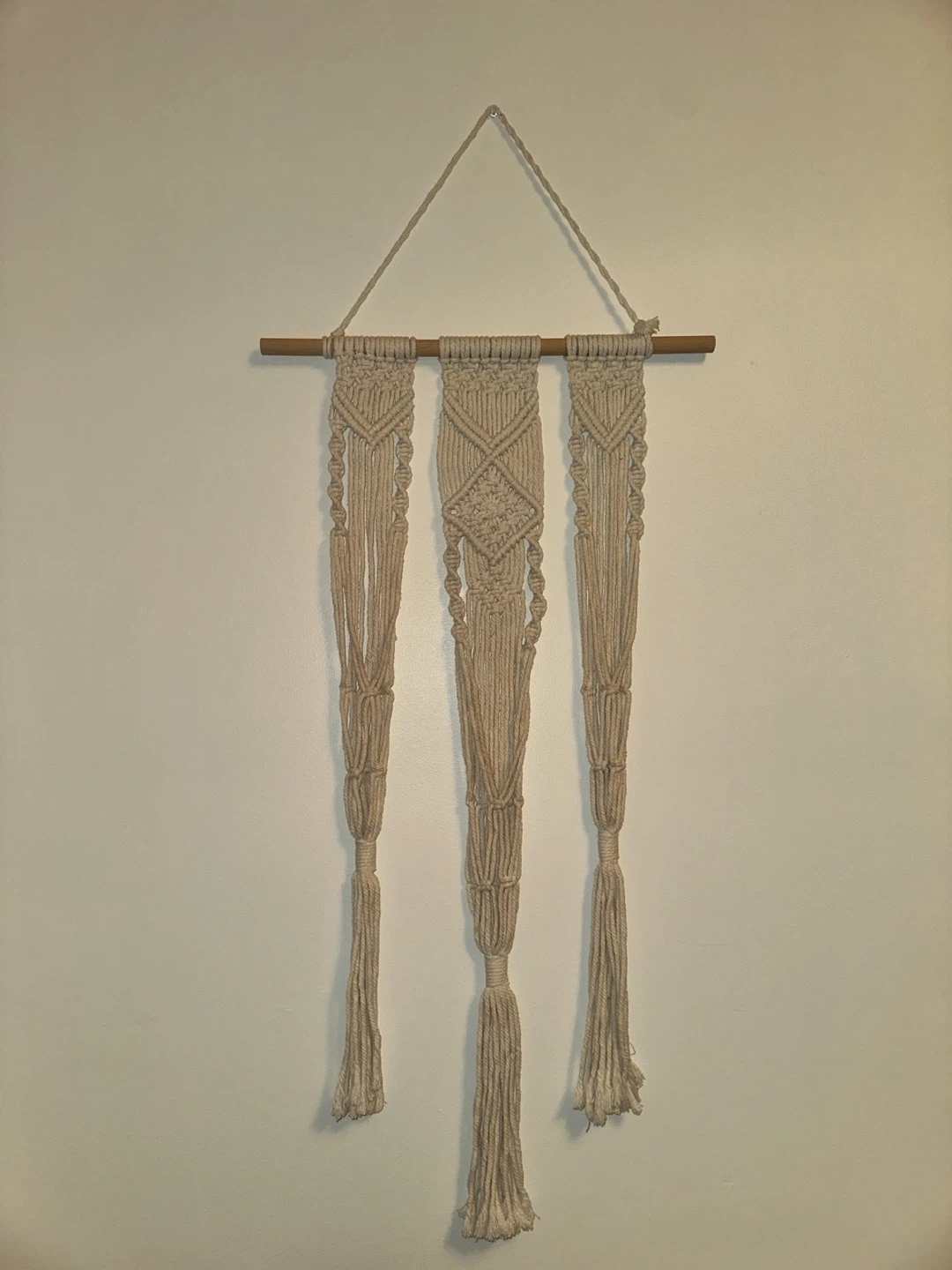 Macrame Wall Hanging with 3 Plant Holders - photo 2