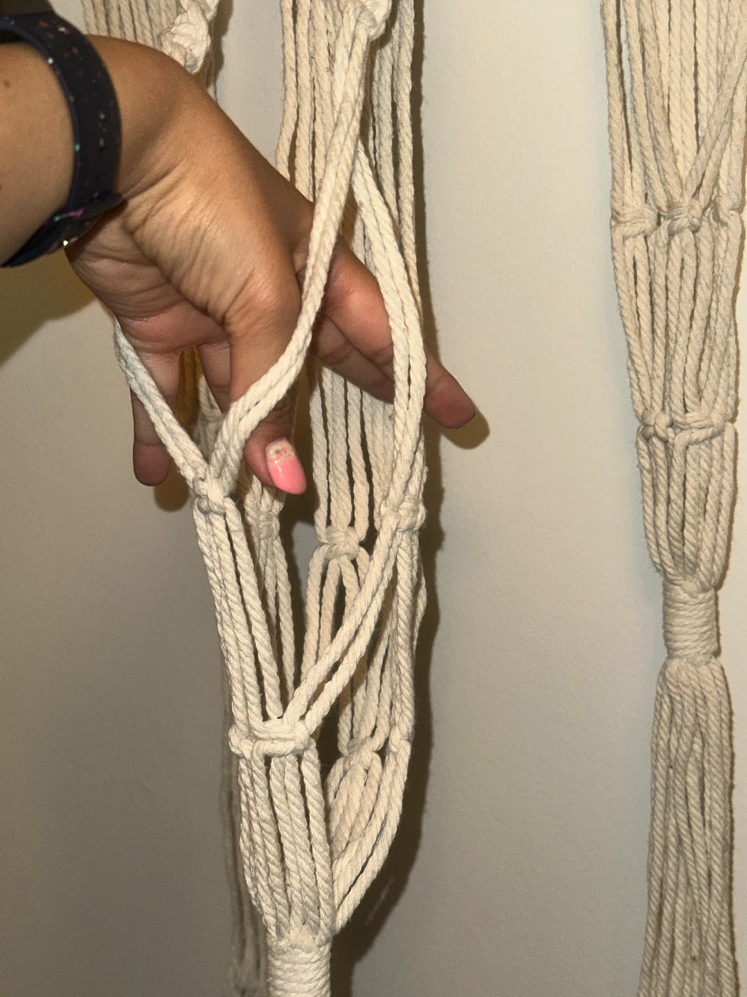 Macrame Wall Hanging with 3 Plant Holders - photo 3
