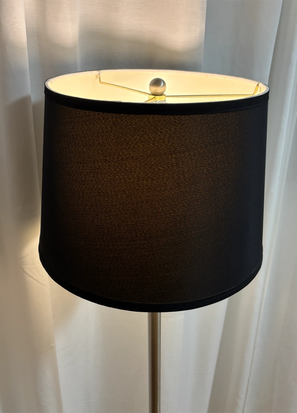 Brushed Nickel Floor Lamp with Black Shade - photo 2