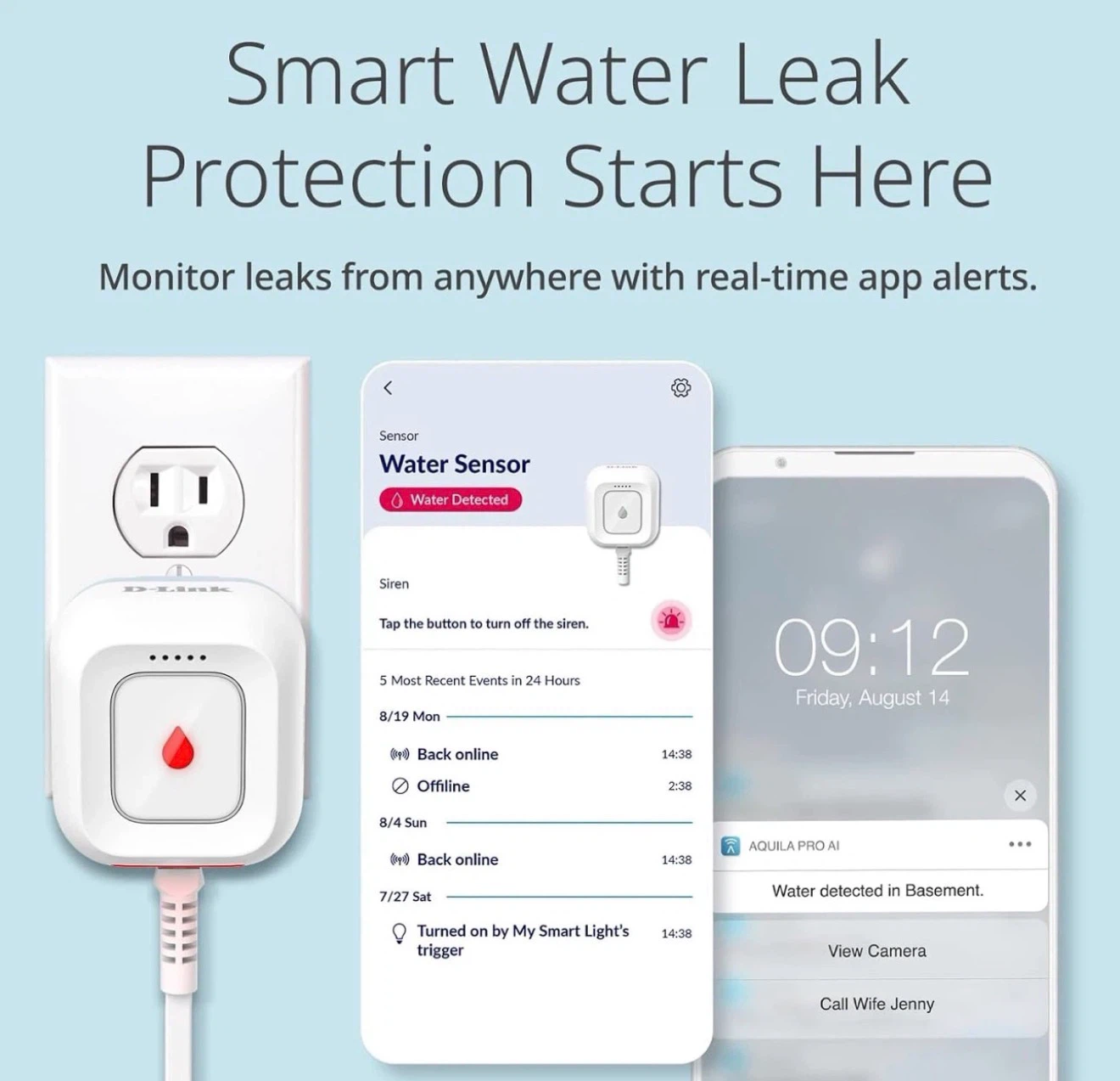 D-Link WiFi Water Leak Detector with 2 sensors - photo 2