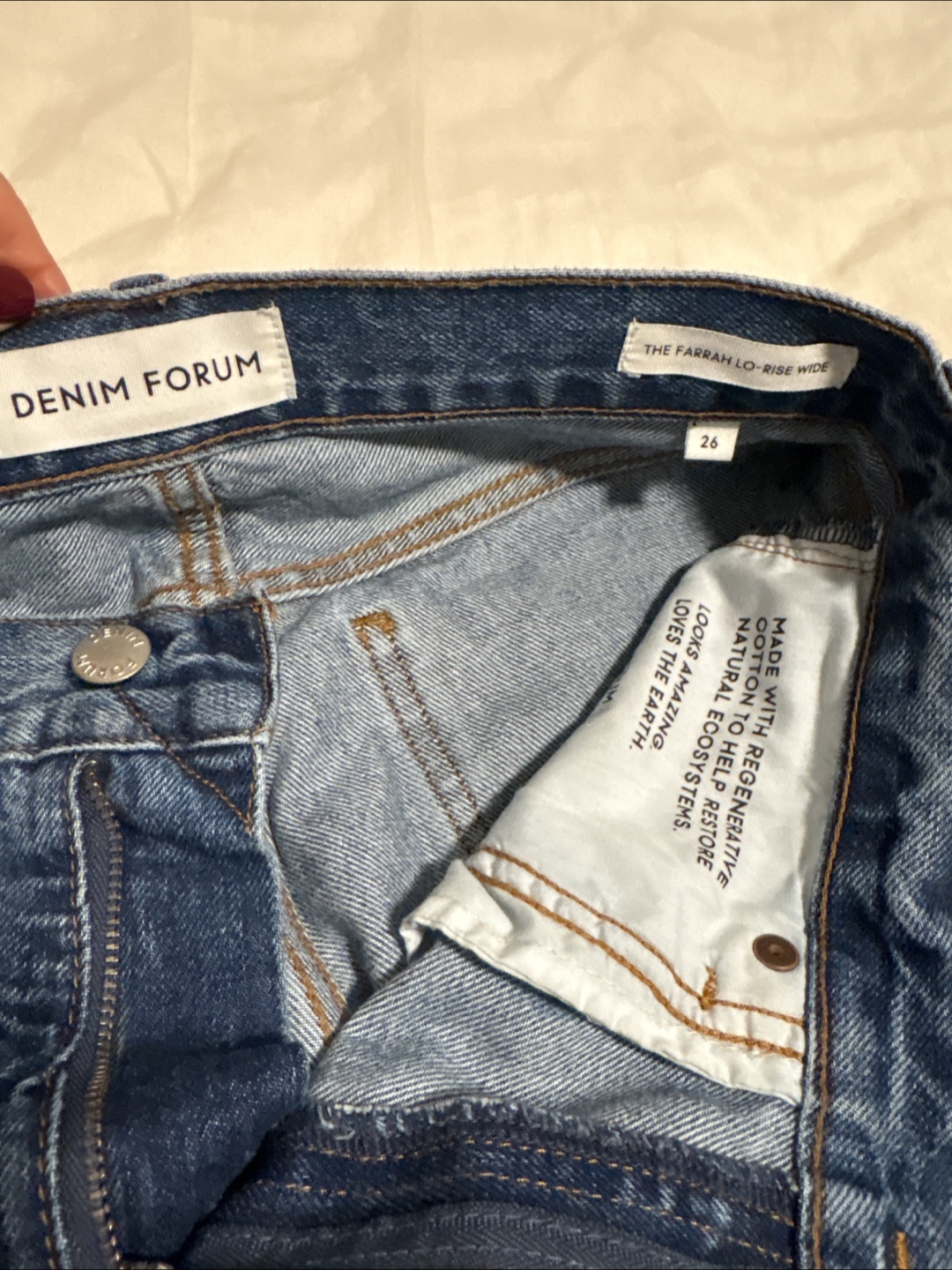 Denim Forum The Farrah Lo-Rise Wide Jeans - photo 2