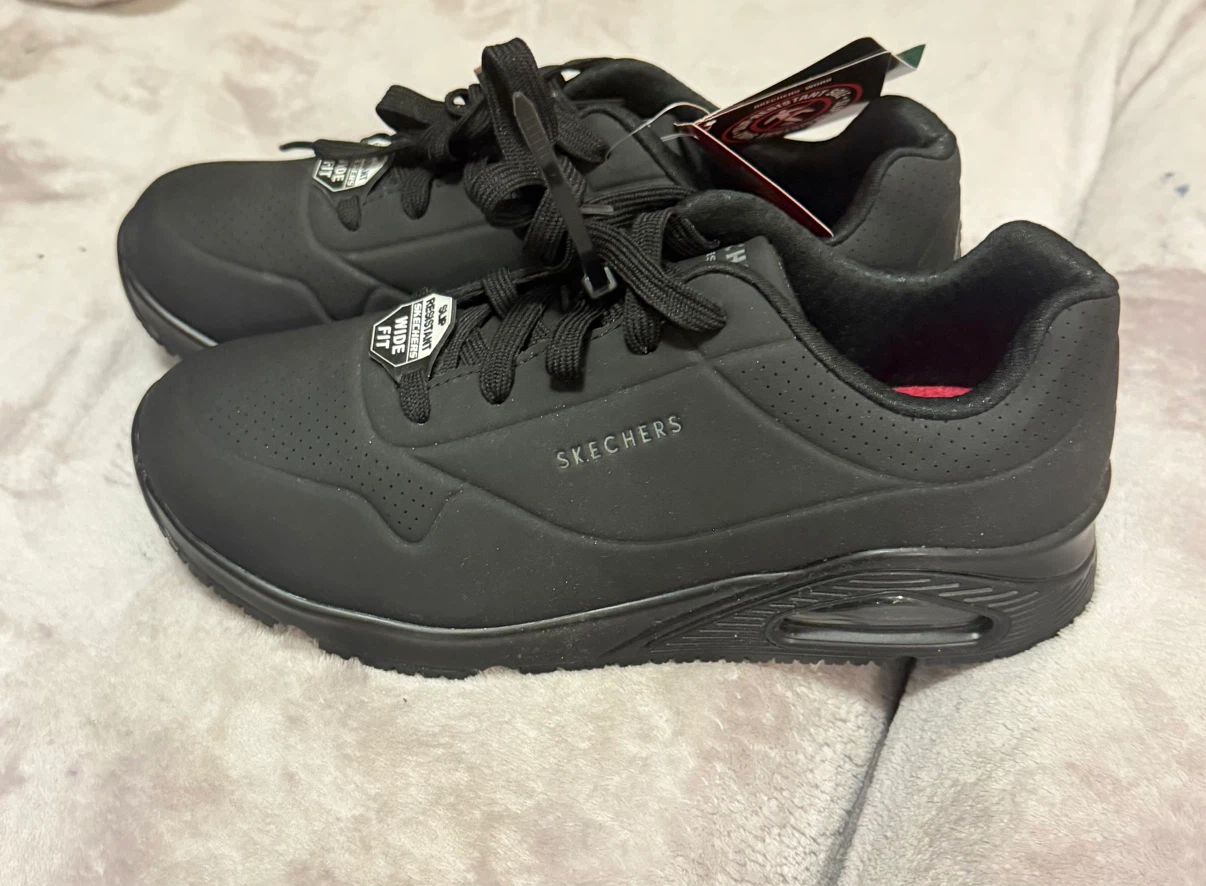 Skechers Work Slip Resistant Shoes - Black - US 9