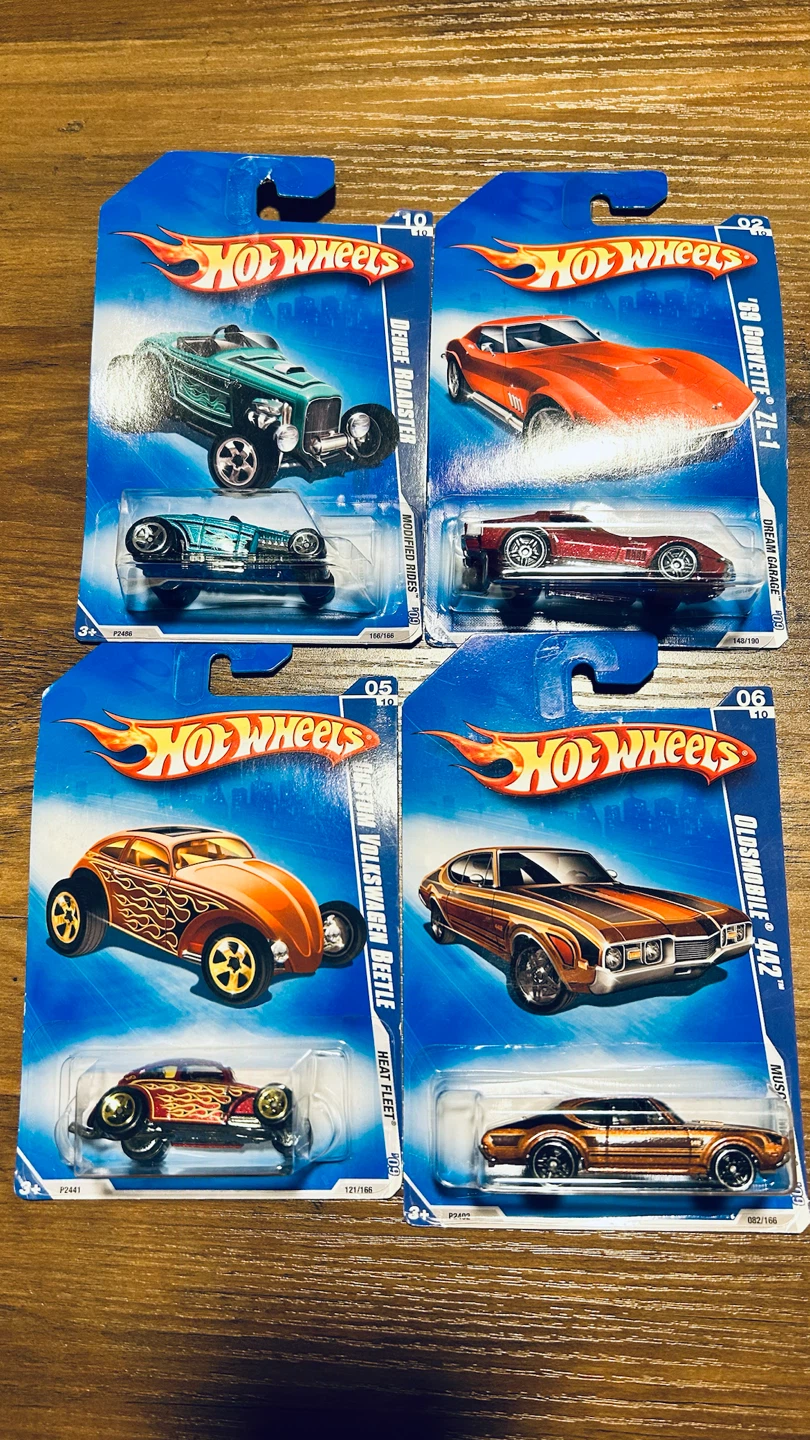 2009 Hot Wheels Lot of 4 – Corvette ZL-1, VW Beetle, Oldsmobile