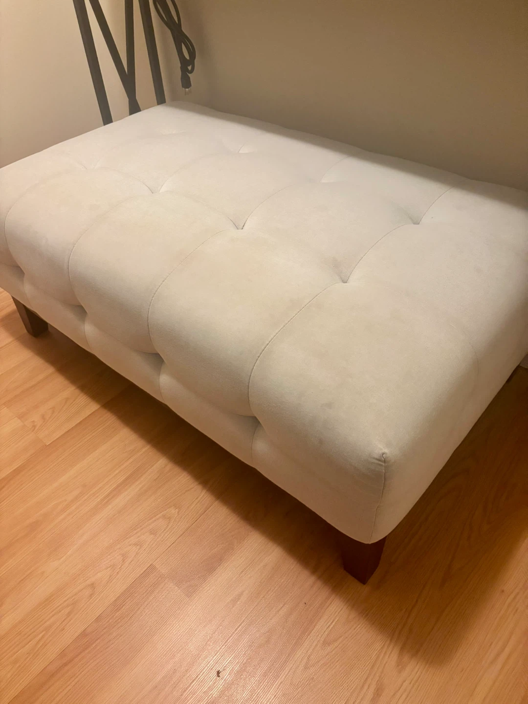 Cream Tufted Ottoman