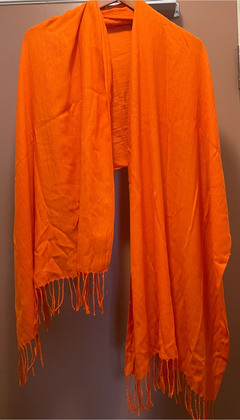 Bright Orange Cashmere Scarf