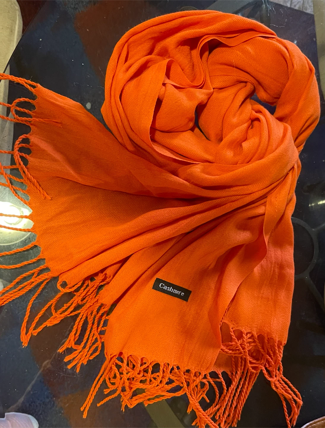 Bright Orange Cashmere Scarf - photo 2