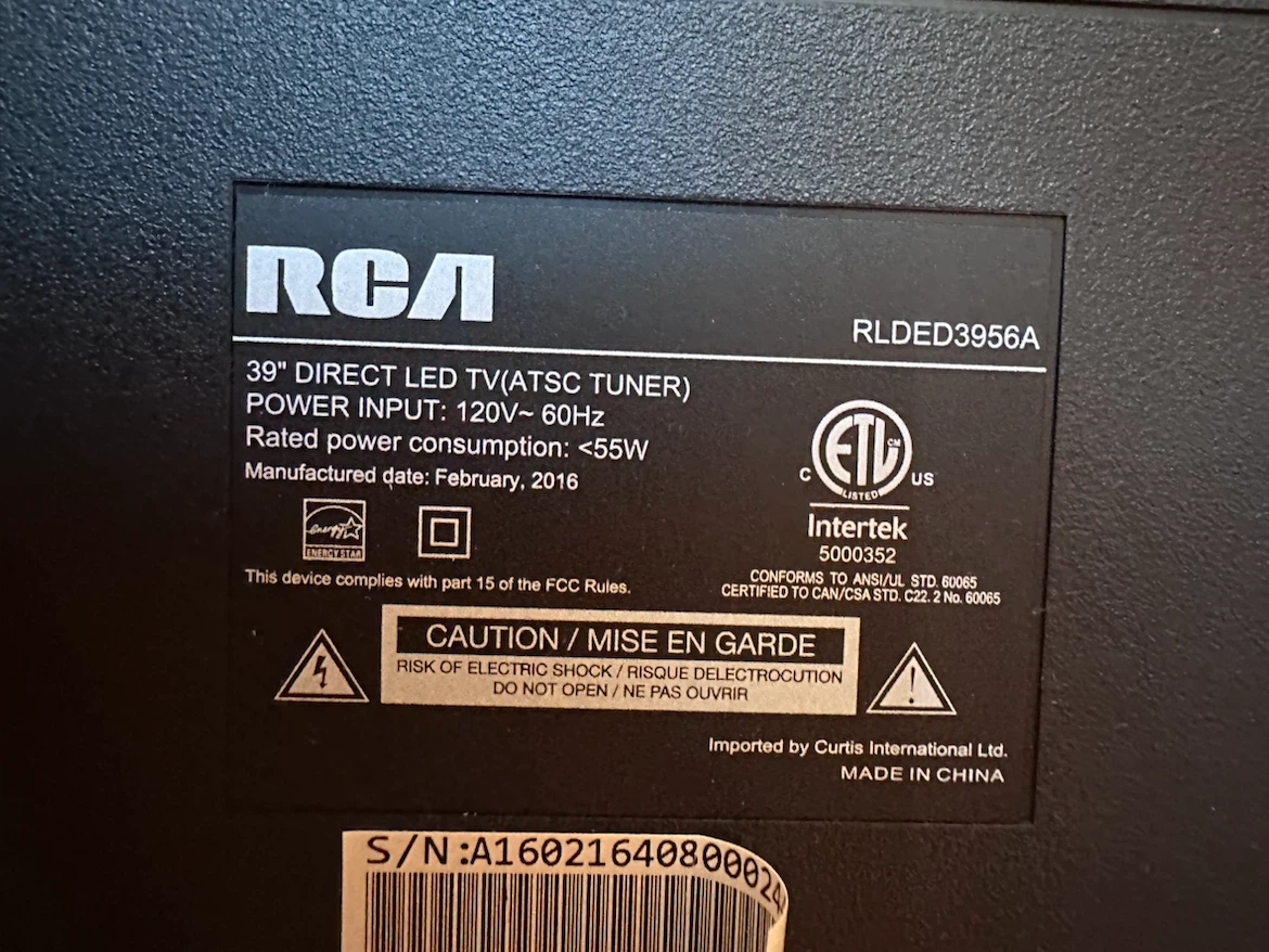 RCA 39” LED Flat Screen TV - photo 2