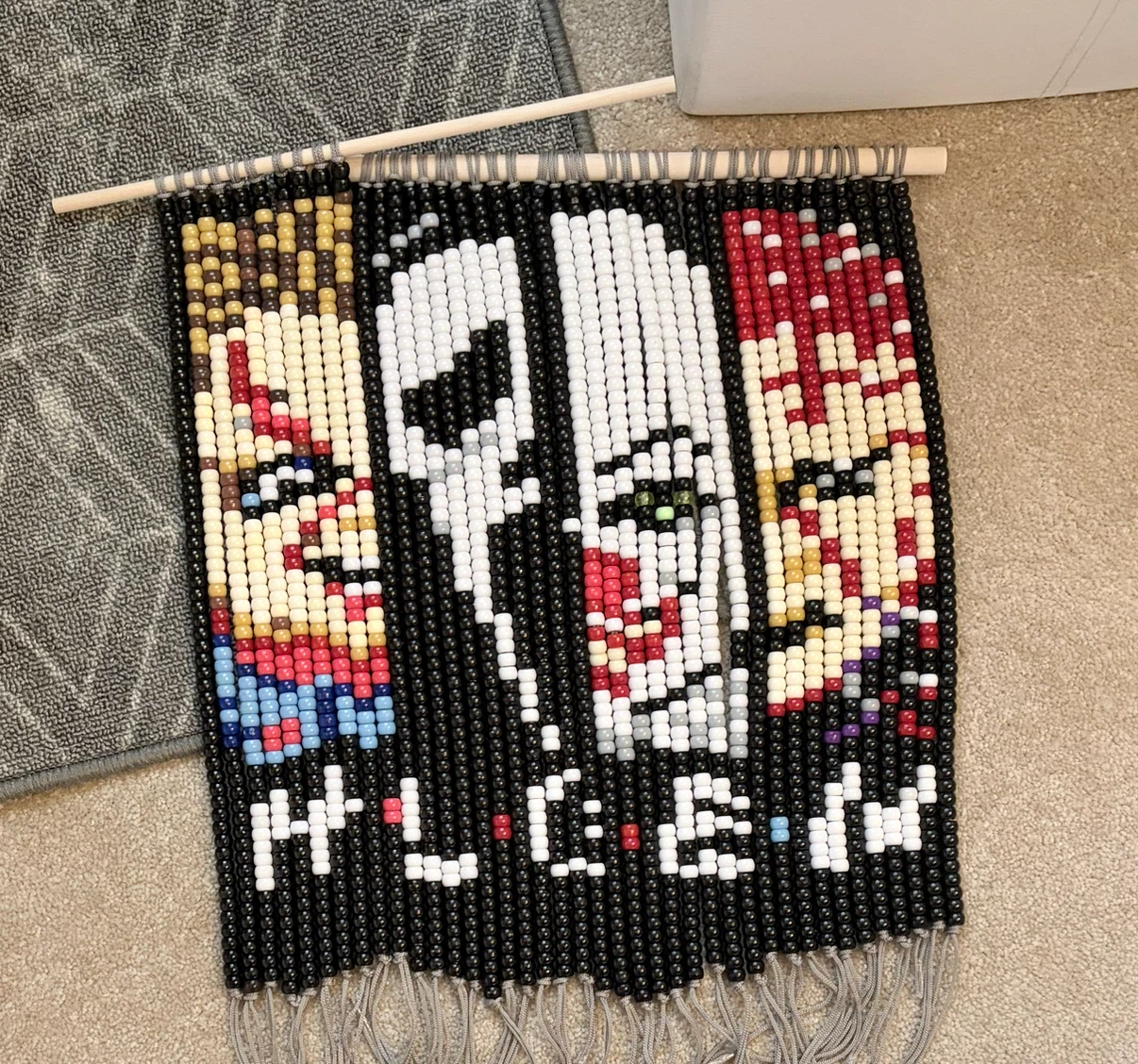 Handmade Pony Bead Wall Hangings and Keychains