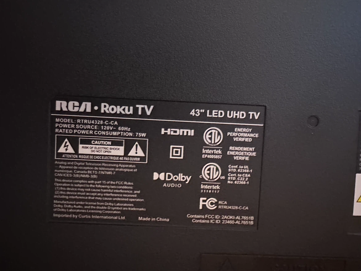 RCA 43” 4K UHD Roku Smart TV - photo 2