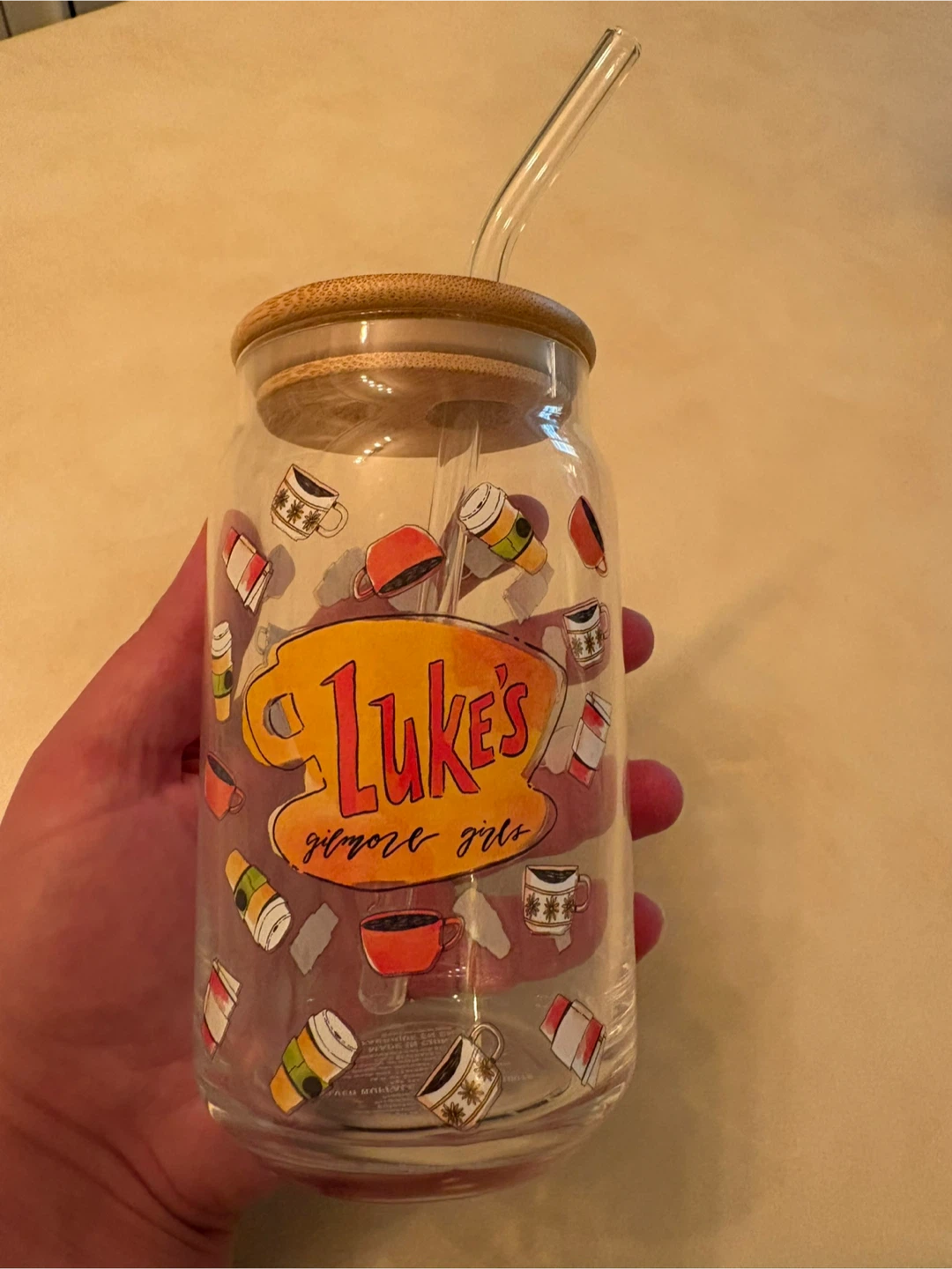 Brand New Gilmore Girls “Luke’s” Glass Tumbler with Straw