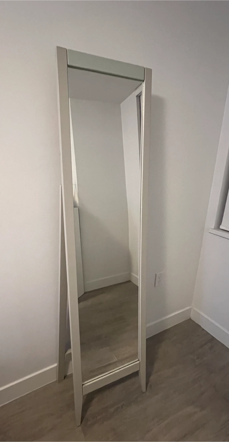 White Full-Length Floor Mirror