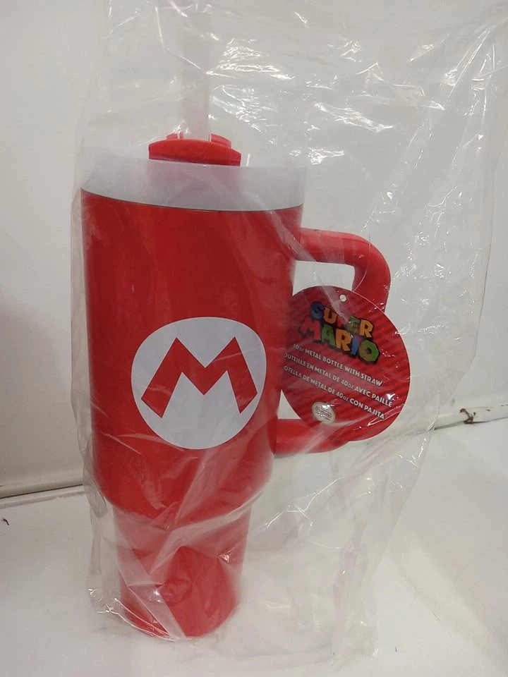 Brand new Nintendo Super Mario metal tumbler with straw, 40 oz - photo 2