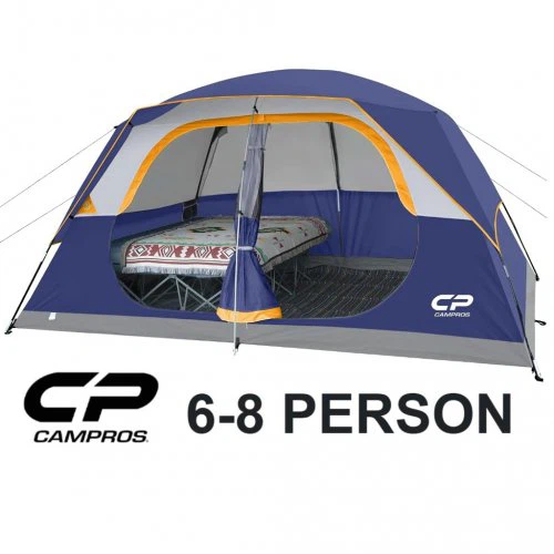 Campros CP 6-8 Person Family Dome Tent - Blue/Grey - New