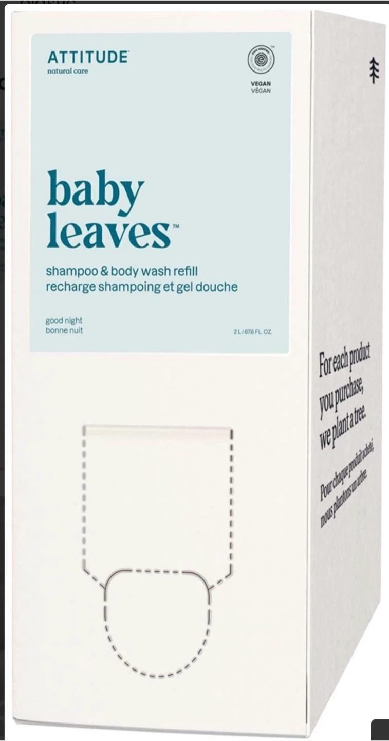 ATTITUDE baby leaves Shampoo & Body Wash Refill 2L