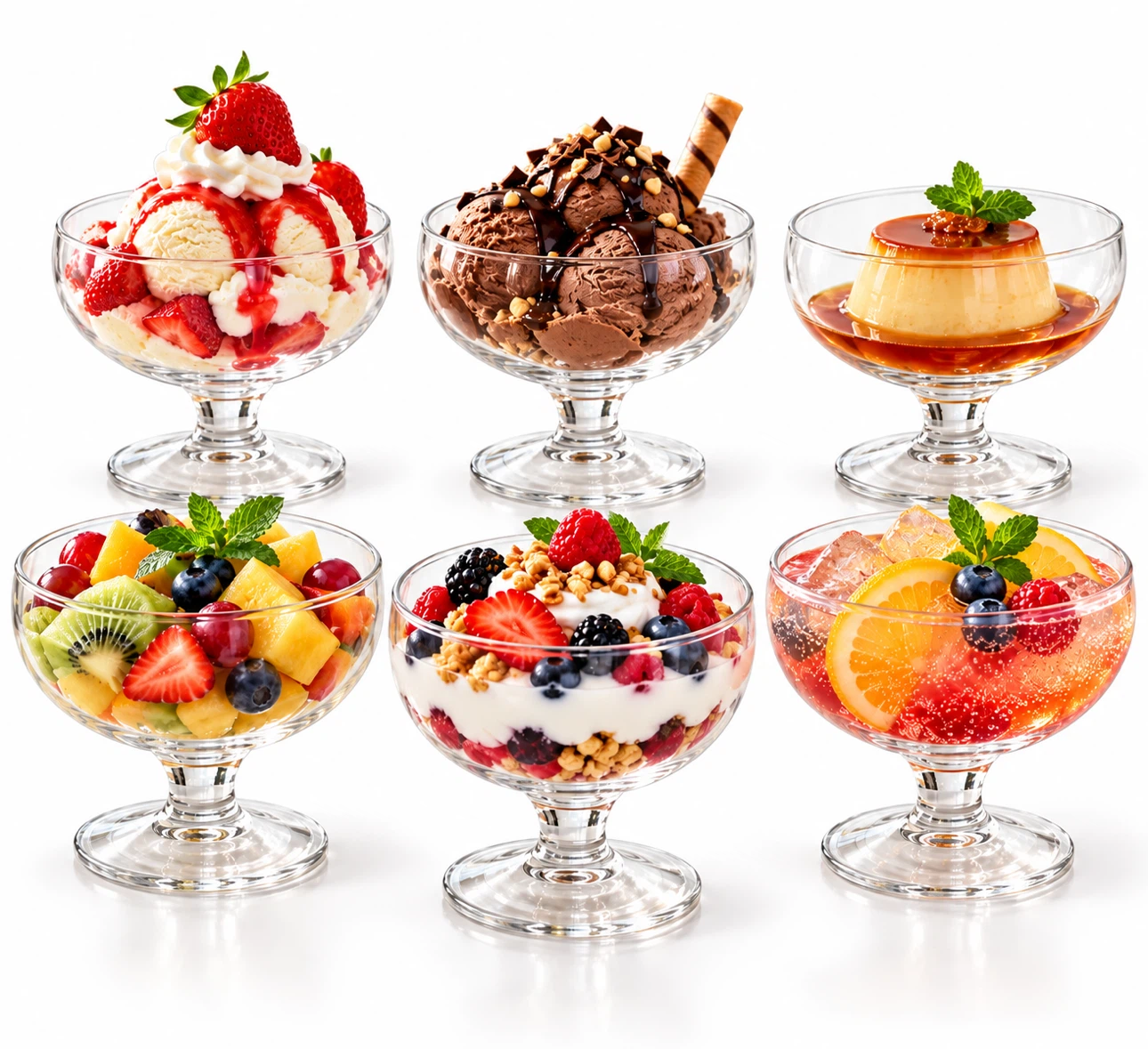 Set of 6 Durobor Belgium Dessert Glasses - photo 3