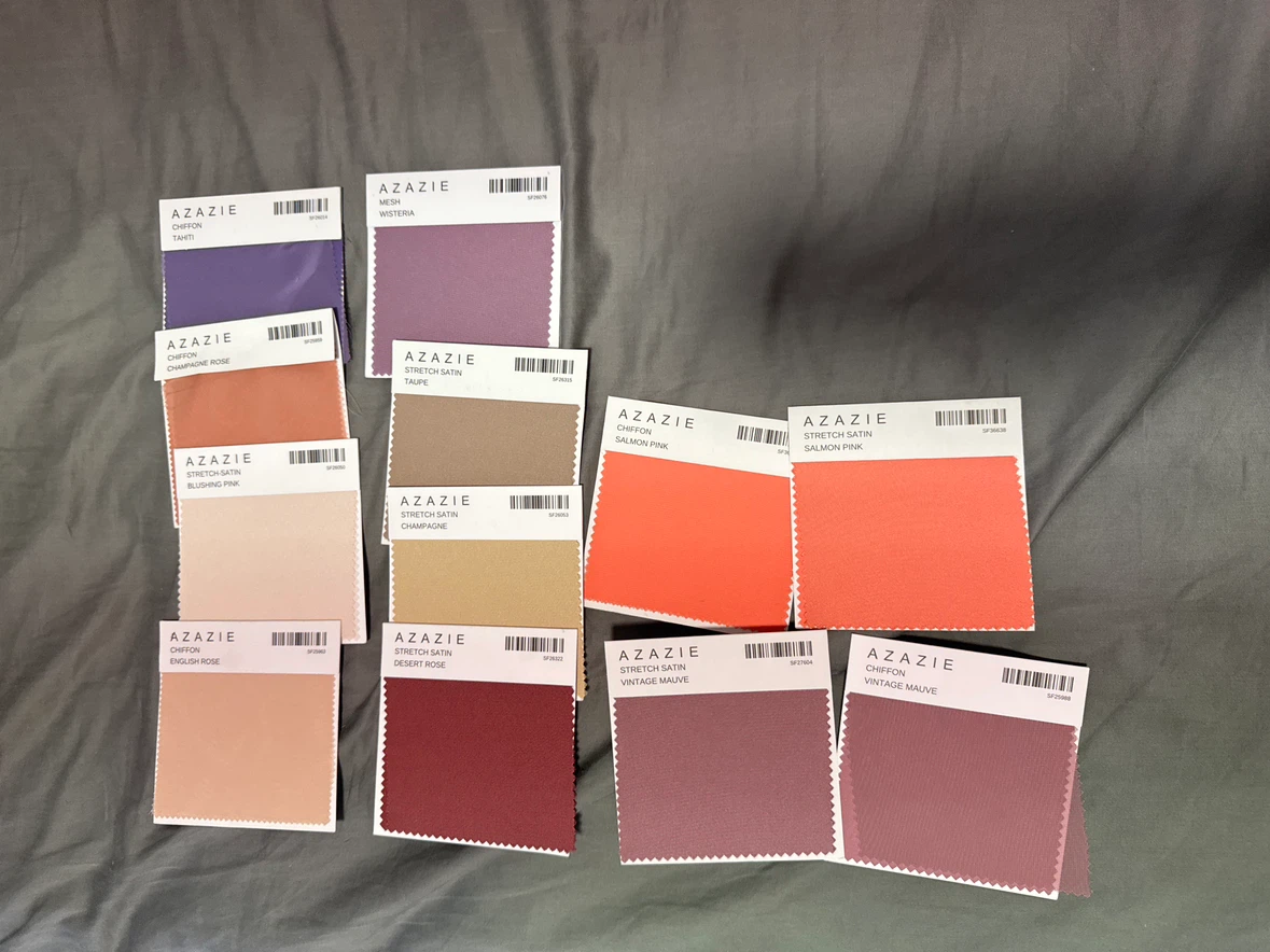 Azazie Fabric Swatches