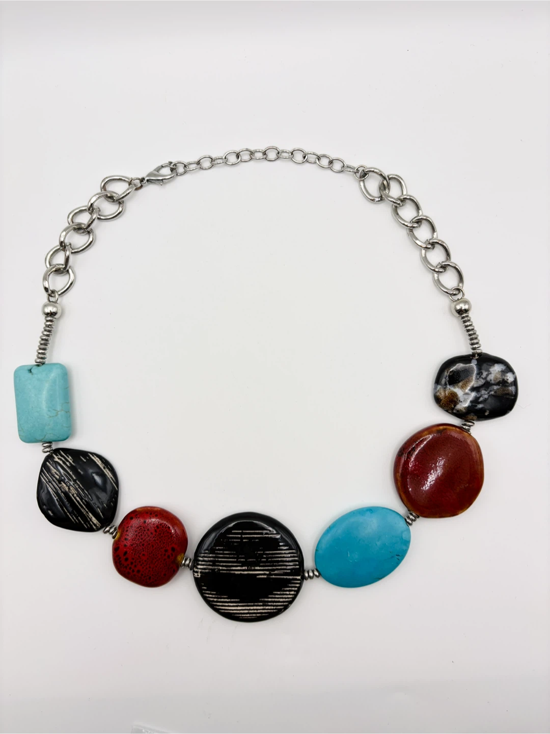 Multicoloured Beaded Statement Necklace - photo 4