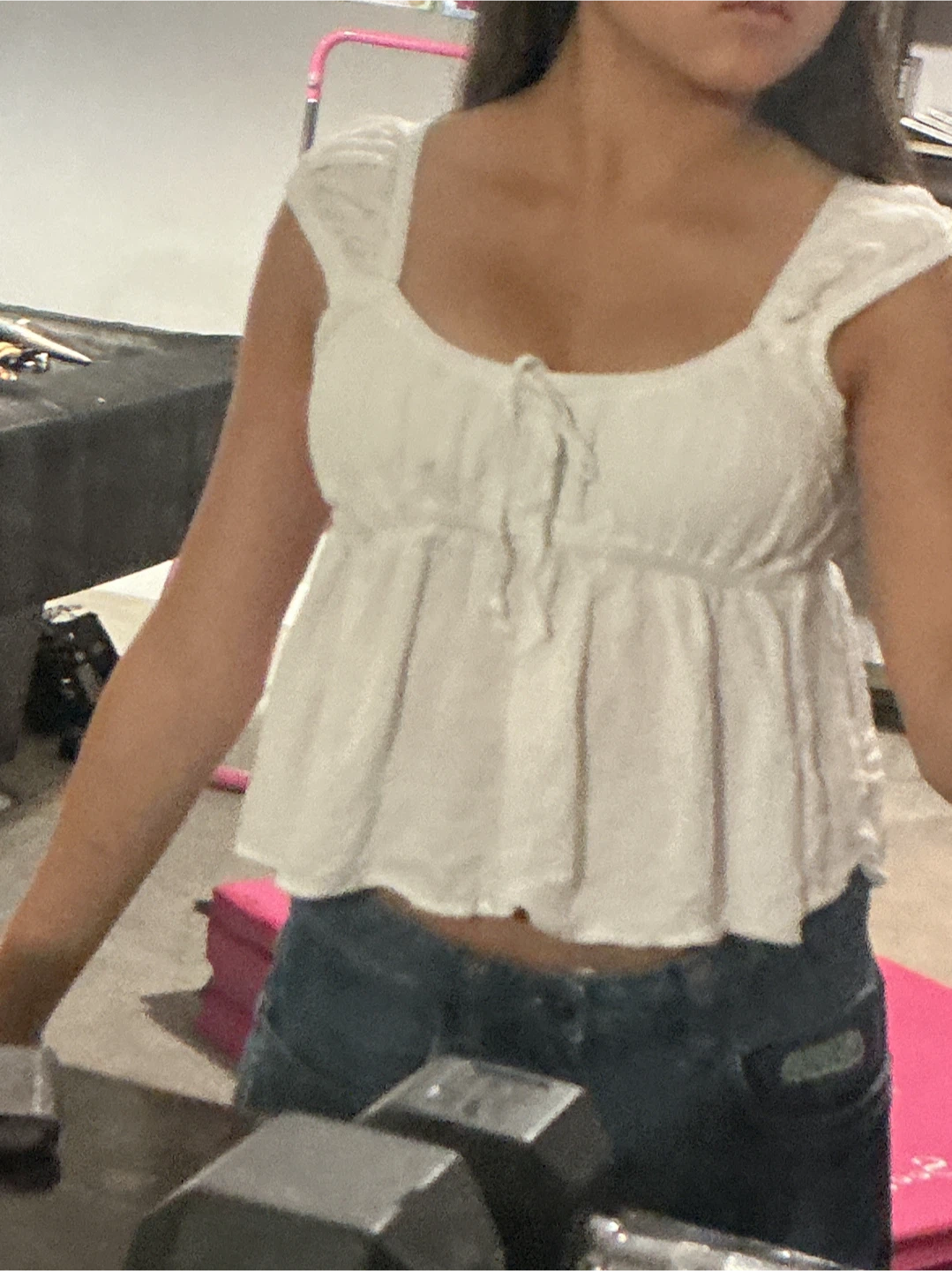 White Peplum Ruffle Top - photo 3
